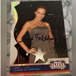Susie Feldman 2008 Donruss Americana Autograph Worn Material Celebrity Card /250